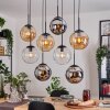 Gastor Lampadario a sospensione, Lampada a sfera, Lampada a sospensione Ambrato, Cromo, Chiaro, Grigio fumo, 8-Luci