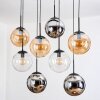Gastor Lampadario a sospensione, Lampada a sfera, Lampada a sospensione Ambrato, Cromo, Chiaro, Grigio fumo, 8-Luci