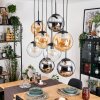 Gastor Lampadario a sospensione, Lampada a sfera, Lampada a sospensione Ambrato, Cromo, Chiaro, Grigio fumo, 8-Luci