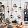Gastor Lampadario a sospensione, Lampada a sfera, Lampada a sospensione Ambrato, Cromo, Chiaro, Grigio fumo, 8-Luci