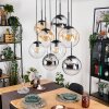 Gastor Lampadario a sospensione, Lampada a sfera, Lampada a sospensione Ambrato, Cromo, Chiaro, Grigio fumo, 8-Luci