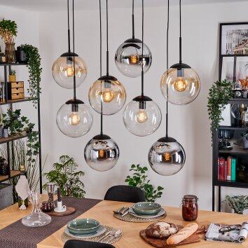 Gastor Lampadario a sospensione, Lampada a sfera, Lampada a sospensione Ambrato, Cromo, Chiaro, Grigio fumo, 8-Luci Gastor Lampadario a sospensione, Lampada a sfera, Lampada a sospensione Ambrato, Cromo, Chiaro, Grigio fumo, 8-Luci