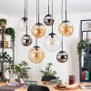 Gastor Lampadario a sospensione, Lampada a sfera, Lampada a sospensione Ambrato, Cromo, Chiaro, Grigio fumo, 8-Luci