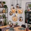 Gastor Lampadario a sospensione, Lampada a sfera, Lampada a sospensione Ambrato, Cromo, Chiaro, Grigio fumo, 8-Luci