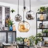 Koyoto Lampadario a sospensione, Lampada a sfera, Lampada a sospensione a cluster Ambrato, Cromo, Chiaro, Grigio fumo, 4-Luci