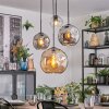 Koyoto Lampadario a sospensione, Lampada a sfera, Lampada a sospensione a cluster Ambrato, Cromo, Chiaro, Grigio fumo, 4-Luci