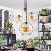 Koyoto Lampadario a sospensione, Lampada a sfera, Lampada a sospensione a cluster Ambrato, Chiaro, 4-Luci