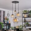 Koyoto Lampadario a sospensione, Lampada a sfera, Lampada a sospensione a cluster Ambrato, Chiaro, 4-Luci