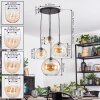 Koyoto Lampadario a sospensione, Lampada a sfera, Lampada a sospensione a cluster Ambrato, Chiaro, 4-Luci