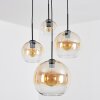 Koyoto Lampadario a sospensione, Lampada a sfera, Lampada a sospensione a cluster Ambrato, Chiaro, 4-Luci