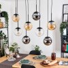 Gastor Lampadario a sospensione, Lampada a sfera, Lampada a sospensione Ambrato, Cromo, Chiaro, Grigio fumo, 8-Luci