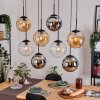 Gastor Lampadario a sospensione, Lampada a sfera, Lampada a sospensione Ambrato, Cromo, Chiaro, Grigio fumo, 8-Luci
