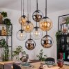 Gastor Lampadario a sospensione, Lampada a sfera, Lampada a sospensione Ambrato, Cromo, Chiaro, Grigio fumo, 8-Luci