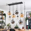 Gastor Lampadario a sospensione, Lampada a sfera, Lampada a sospensione Ambrato, Cromo, Chiaro, Grigio fumo, 8-Luci
