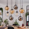 Gastor Lampadario a sospensione, Lampada a sfera, Lampada a sospensione Ambrato, Cromo, Chiaro, Grigio fumo, 8-Luci