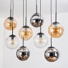 Gastor Lampadario a sospensione, Lampada a sfera, Lampada a sospensione Ambrato, Cromo, Chiaro, Grigio fumo, 8-Luci