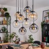 Gastor Lampadario a sospensione, Lampada a sfera, Lampada a sospensione Ambrato, Chiaro, Grigio fumo, 8-Luci