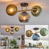 Koyoto Plafoniera, Lampada a sfera Oro, Nero, 3-Luci