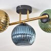 Koyoto Plafoniera, Lampada a sfera Oro, Nero, 3-Luci