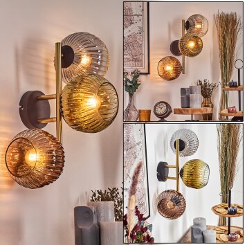 Ripoll Lampada a sfera, Applique Oro, Nero, 3-Luci