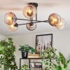 Koyoto Plafoniera, Lampada a sfera 80 cm Ambrato, Chiaro, Grigio fumo, 6-Luci