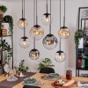 Gastor Lampadario a sospensione, Lampada a sfera, Lampada a sospensione Ambrato, Chiaro, Grigio fumo, 8-Luci