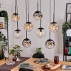 Gastor Lampadario a sospensione, Lampada a sfera, Lampada a sospensione Ambrato, Chiaro, Grigio fumo, 8-Luci