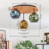 Ripoll Plafoniera, Lampada a sfera Écru, Nero, 3-Luci