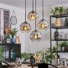 Ripoll Lampadario a sospensione, Lampada a sfera, Lampada a sospensione a cluster Cromo, Chiaro, Grigio fumo, 4-Luci