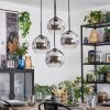 Ripoll Lampadario a sospensione, Lampada a sfera, Lampada a sospensione a cluster Cromo, Chiaro, Grigio fumo, 4-Luci