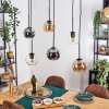 Koyoto Lampadario a sospensione, Lampada a sfera, Lampada a sospensione Ambrato, Cromo, Chiaro, Grigio fumo, 6-Luci