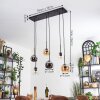Koyoto Lampadario a sospensione, Lampada a sfera, Lampada a sospensione Ambrato, Cromo, Chiaro, Grigio fumo, 6-Luci