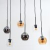 Koyoto Lampadario a sospensione, Lampada a sfera, Lampada a sospensione Ambrato, Cromo, Chiaro, Grigio fumo, 6-Luci