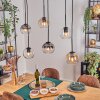 Koyoto Lampadario a sospensione, Lampada a sfera, Lampada a sospensione Ambrato, Chiaro, Grigio fumo, 6-Luci