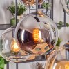 Koyoto Lampadario a sospensione, Lampada a sfera, Lampada a sospensione Ambrato, Cromo, Chiaro, Grigio fumo, 6-Luci