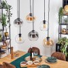 Koyoto Lampadario a sospensione, Lampada a sfera, Lampada a sospensione Ambrato, Chiaro, Grigio fumo, 6-Luci