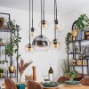Koyoto Lampadario a sospensione, Lampada a sfera, Lampada a sospensione Ambrato, Chiaro, Grigio fumo, 6-Luci