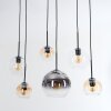 Koyoto Lampadario a sospensione, Lampada a sfera, Lampada a sospensione Ambrato, Chiaro, Grigio fumo, 6-Luci