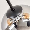 Koyoto Plafoniera, Lampada a sfera 85 cm Ambrato, Cromo, Chiaro, Grigio fumo, 8-Luci