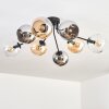 Koyoto Plafoniera, Lampada a sfera 85 cm Ambrato, Cromo, Chiaro, Grigio fumo, 8-Luci