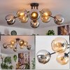 Koyoto Plafoniera, Lampada a sfera 85 cm Ambrato, Cromo, Grigio fumo, 8-Luci