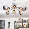 Koyoto Plafoniera, Lampada a sfera 85 cm Ambrato, Cromo, Grigio fumo, 8-Luci