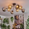 Koyoto Plafoniera, Lampada a sfera 85 cm Ambrato, Cromo, Grigio fumo, 8-Luci