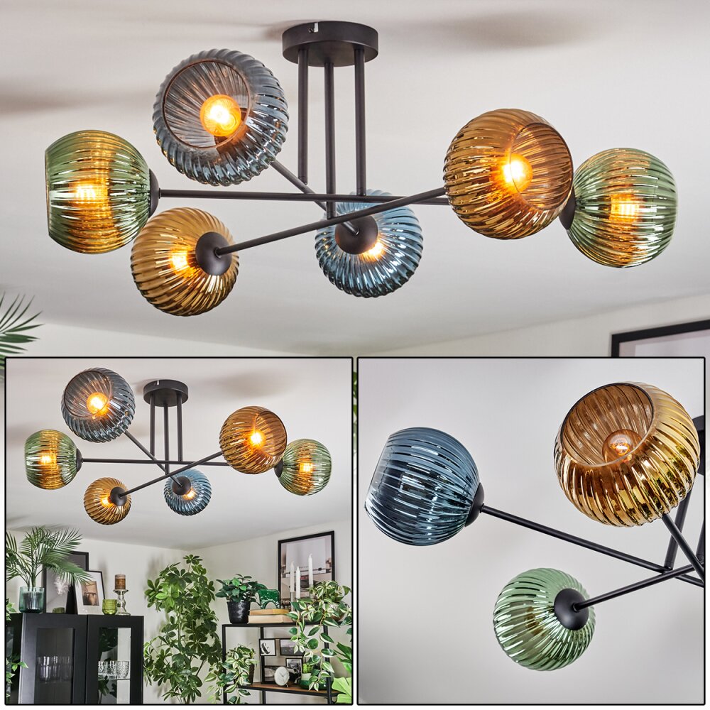 Koyoto Plafoniera, Lampada a sfera 78 cm Blu, Oro, Verde, 6-Luci main product photo