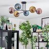 Koyoto Plafoniera, Lampada a sfera 80 cm Blu, Oro, Ramato, 6-Luci