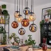 Gastor Lampadario a sospensione, Lampada a sfera, Lampada a sospensione Ambrato, Cromo, Ramato, Grigio fumo, 8-Luci