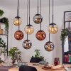 Gastor Lampadario a sospensione, Lampada a sfera, Lampada a sospensione Ambrato, Cromo, Ramato, Grigio fumo, 8-Luci