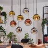Gastor Lampadario a sospensione, Lampada a sfera, Lampada a sospensione Cromo, Oro, Chiaro, Ramato, Grigio fumo, 8-Luci