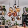 Gastor Lampadario a sospensione, Lampada a sfera, Lampada a sospensione Ambrato, Cromo, Ramato, Grigio fumo, 8-Luci
