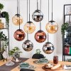 Gastor Lampadario a sospensione, Lampada a sfera, Lampada a sospensione Ambrato, Cromo, Ramato, Grigio fumo, 8-Luci
